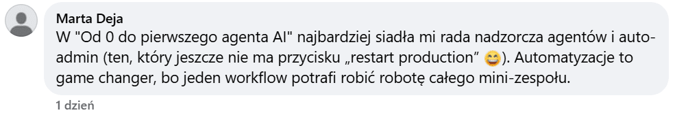 Komentarz uczestnika webinaru