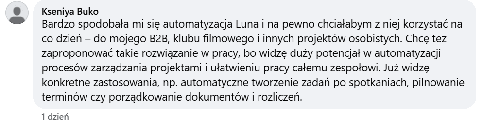 Komentarz uczestnika webinaru