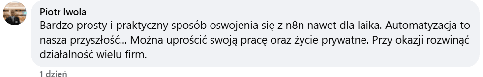 Komentarz uczestnika webinaru