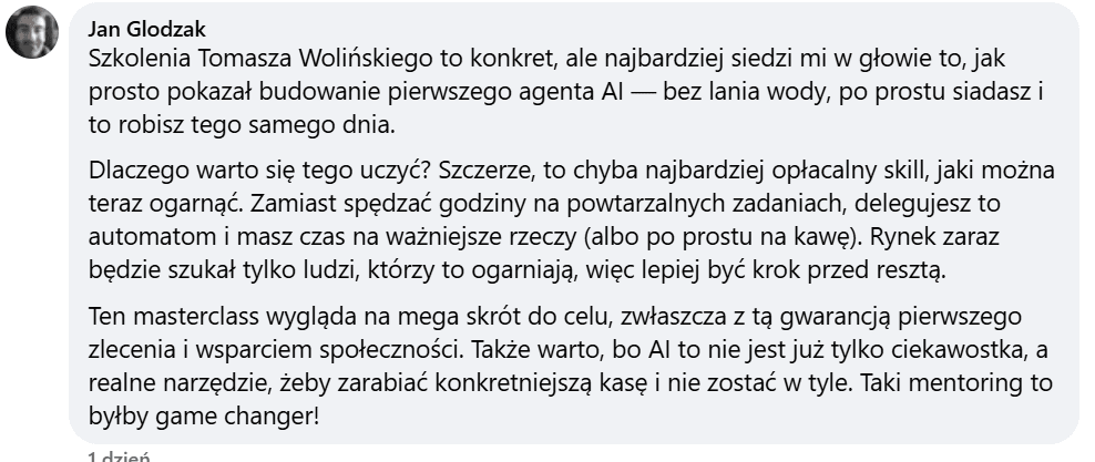 Komentarz uczestnika webinaru