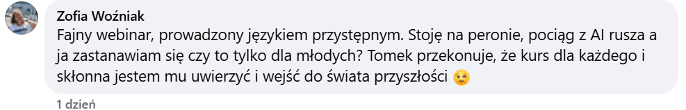 Komentarz uczestnika webinaru