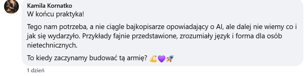 Komentarz uczestnika webinaru