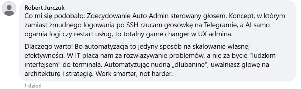 Komentarz uczestnika webinaru