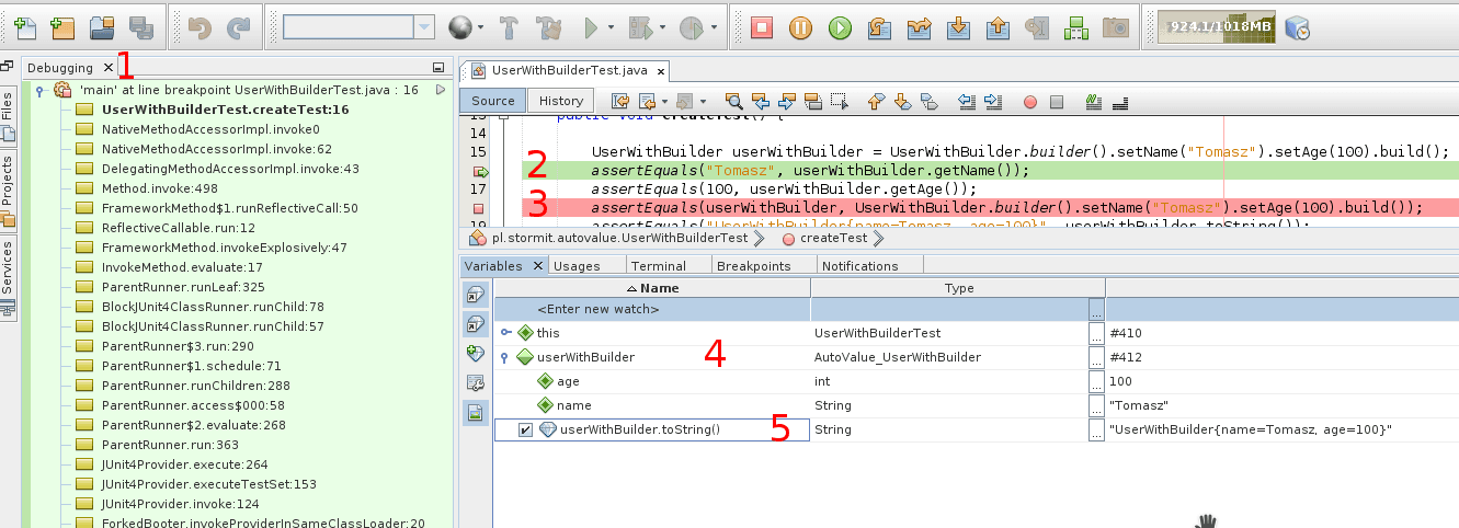 Netbeans uruchomiony debugger