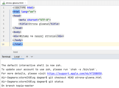 git checkout – git checkout HEAD git branch