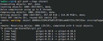 Git push tags