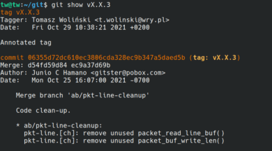 Git show annotated tag