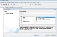 Wybór typu projektu w Netbeans IDE