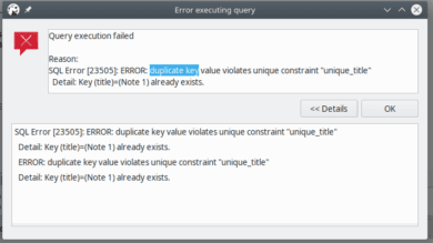 SQL duplicated key