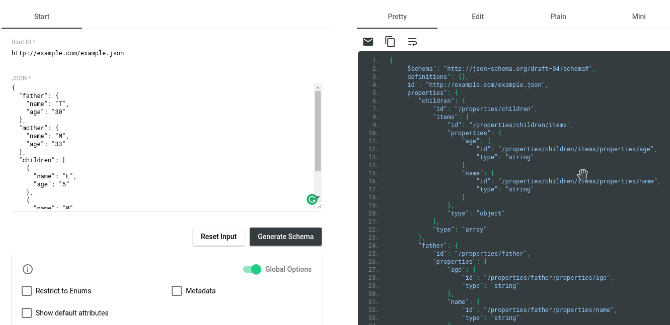 JSON Schema Generator