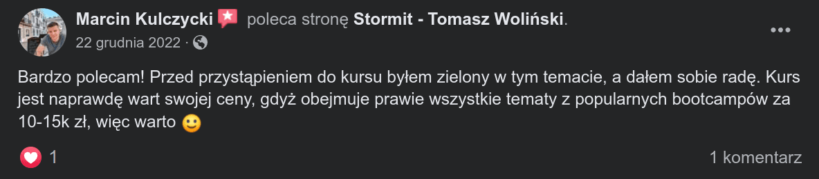 Opinia Marcina o szkoleniu