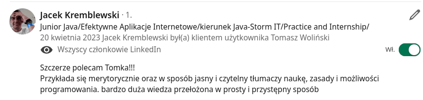 Opinia uczestnika szkolenia