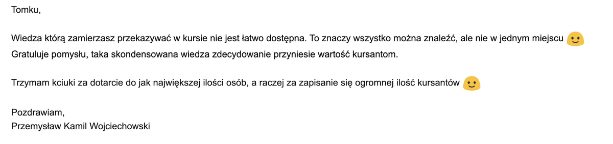 Opinia uczestnika szkolenia