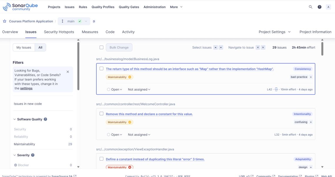 SonarQube statyczna analiza kodu