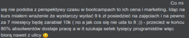 Bootcamp wady bootcampu