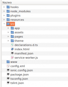 Ionic struktura projektu