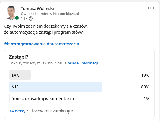 ankieta czy automatyzacja zastąpi programistów