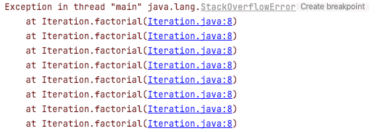 Recursion – Rekurencja StackOverflowError