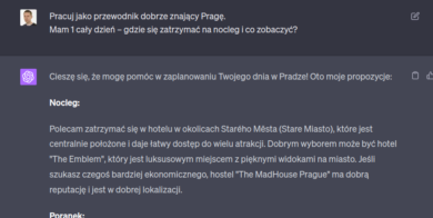 AI planowanie wakacji, dzień w Pradze