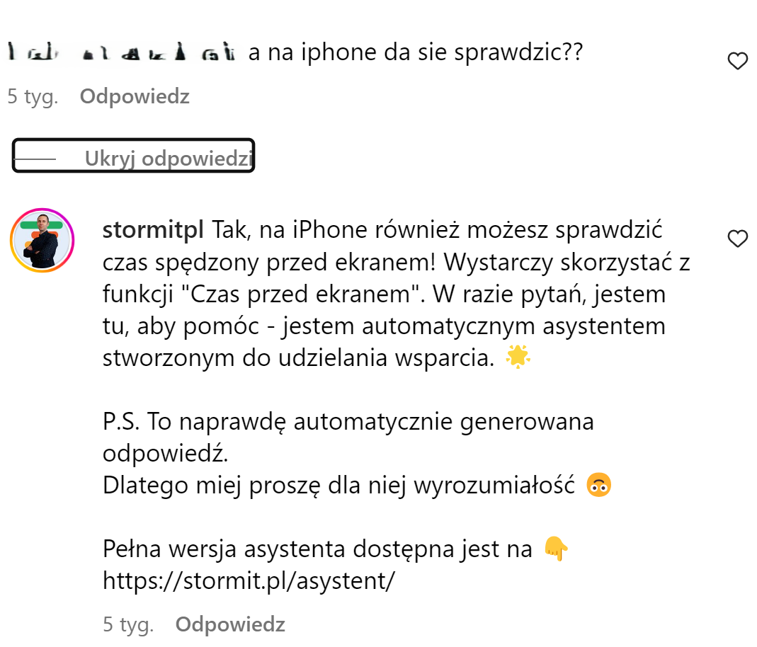 Asystent AI, social media