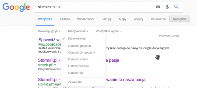 Google zaindeksowany strony