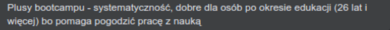 Bootcamp zalety bootcampu