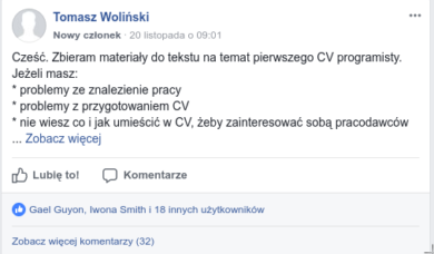 CV programisty konsultacje