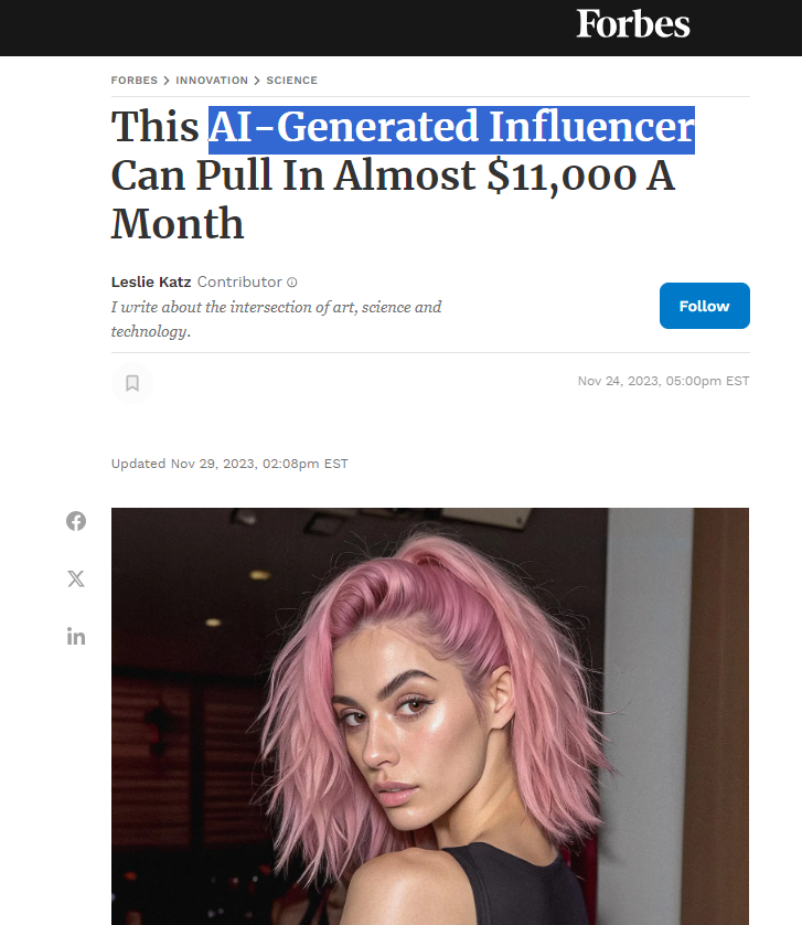 AI influencerzy, nowe zawody