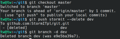 Git delete remote branch, Git remove remote branch