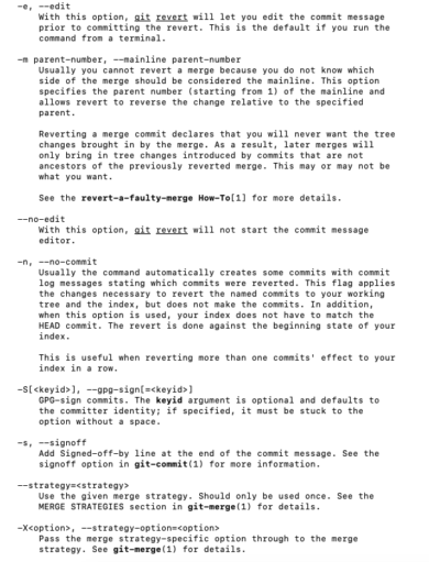 git revert - git revert options