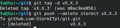 Git tag delete