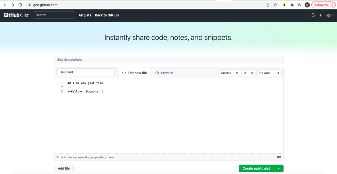 GitHub – git gist GitHub