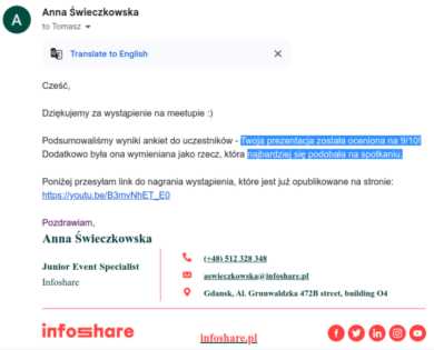 Ocena prezentacji, tech3camp