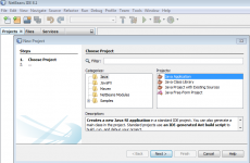 Wybór typu projektu w Netbeans IDE