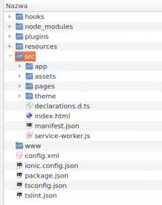 Ionic struktura projektu