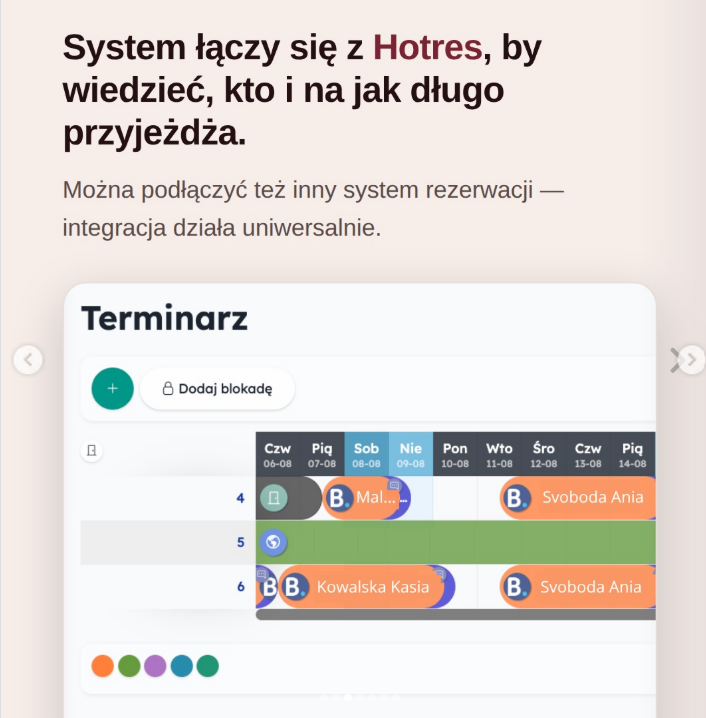 Kalendarz rezerwacji Hotres podłączony do agenta AI – system wie, kto i na jak długo przyjeżdża