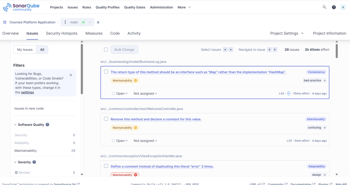 SonarQube statyczna analiza kodu