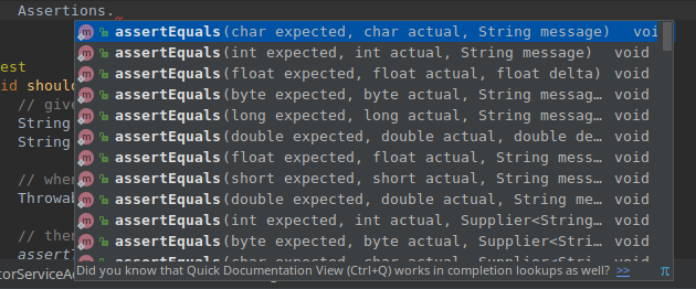 JUnit Assertions – assertEquals