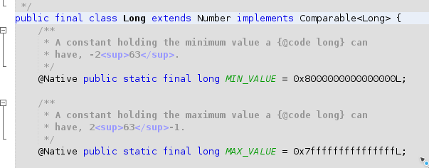 Long Java Stałe final variable