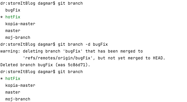 git branch delete – git branch remove